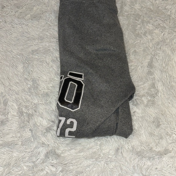 Gray Sweatpants with White and Black Print - Picture 1 of 7